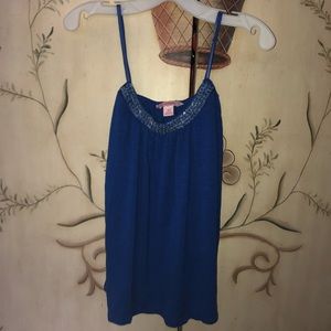 Candie’s beautiful blue sparkly tank top size XS